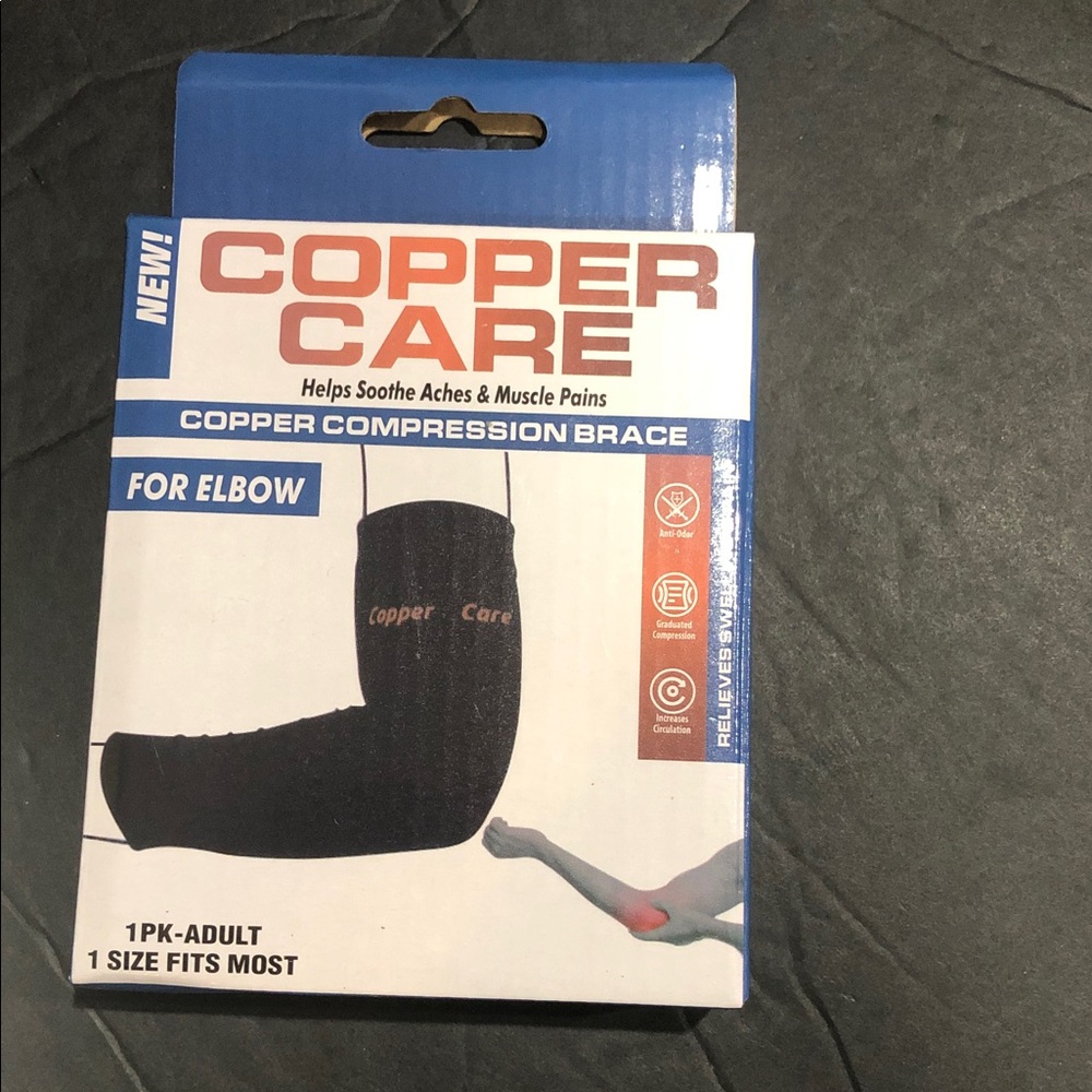 Copper Care copper compression brace for elbows for‎ adults unisex brand new